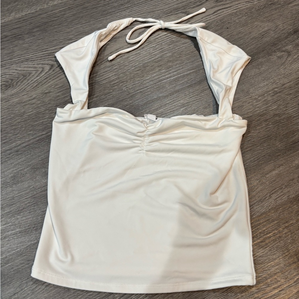 Garage White Halter Top